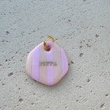 Naam tag - Gestreept Nude/Roze