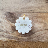 Naam tag - Ecru spikkel (hars)