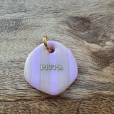 Naam tag - Gestreept Nude/Roze